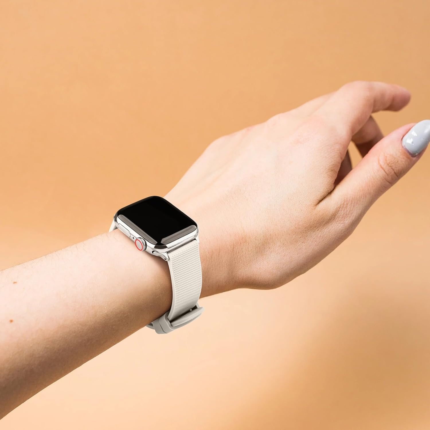 Siliconen Sportarmband Ruitpatroon voor Apple Watch 38-49mm Grijs 6cm - 52% Korting