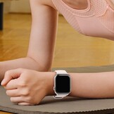 Siliconen Sportarmband Ruitpatroon voor Apple Watch 38-49mm Grijs 6cm - 52% Korting