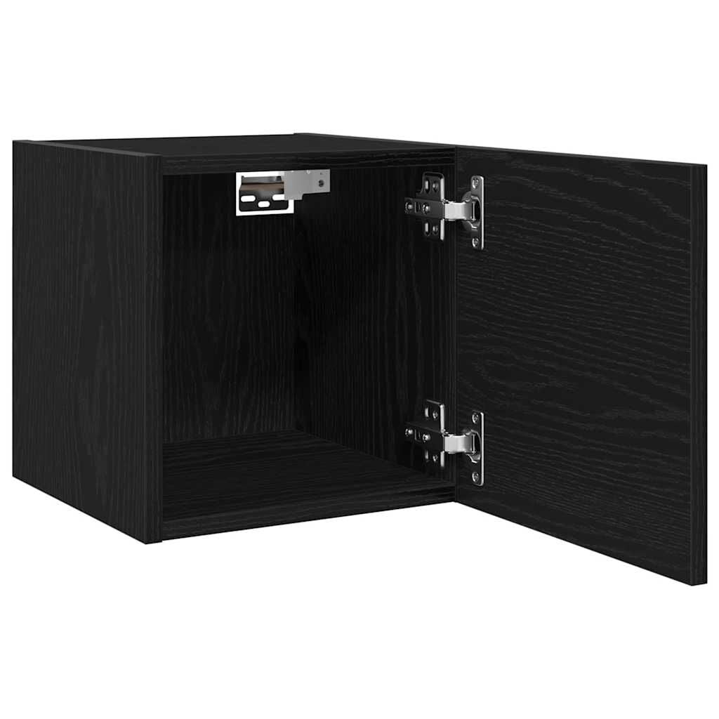 2x Wandmontage TV-kast Zwart Eiken - 33% Korting