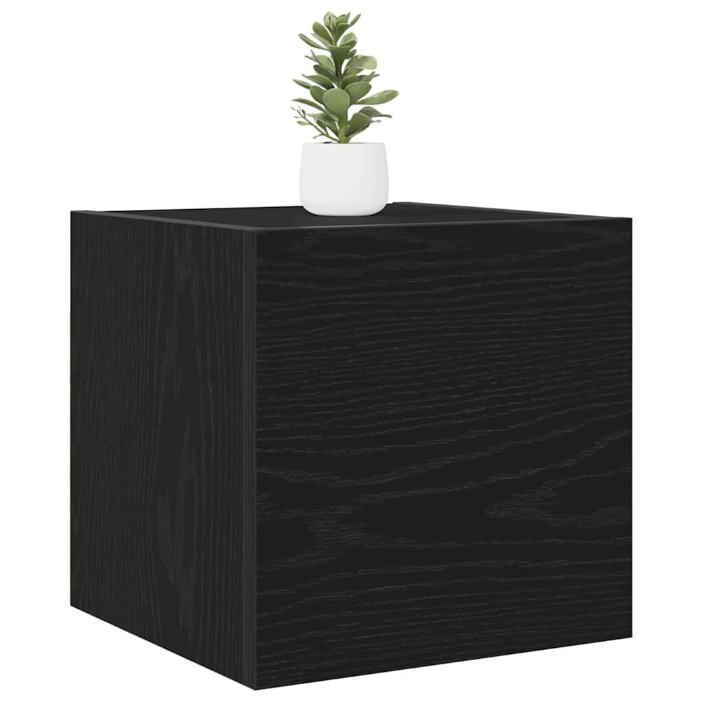 2x Wandmontage TV-kast Zwart Eiken - 33% Korting