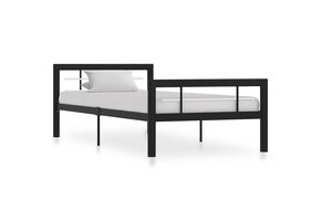 Zwart & Wit Metalen Bedframe 90x200cm - 58% Korting