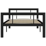 vidaXL Bedframe Metaal Zwart/Wit 90x200 cm - 54% Korting!