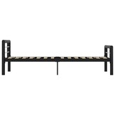 vidaXL Bedframe Metaal Zwart/Wit 90x200 cm - 54% Korting!