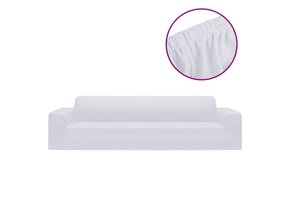 Hoes voor Vierzitsbank, Wit, Polyester Jersey - 38% Korting