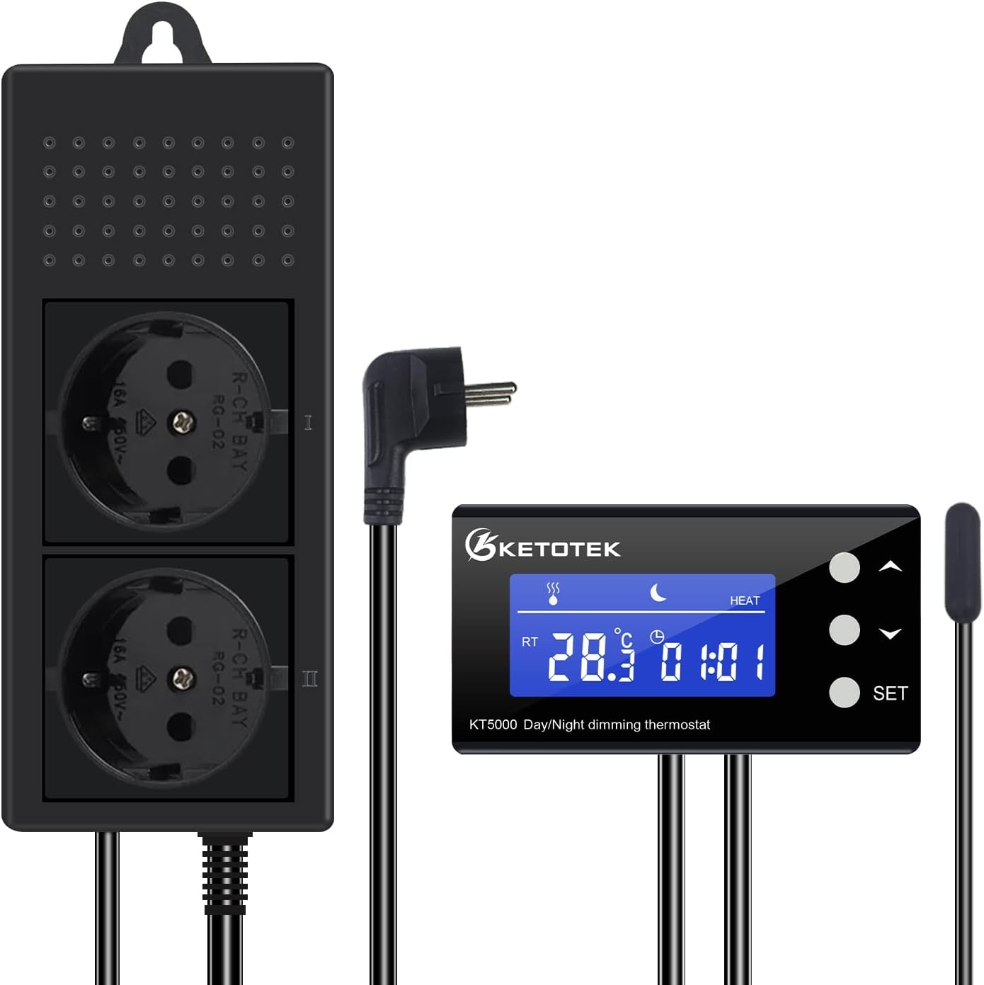 KETOTEK Reptielen Thermostaat met Dimfunctie & Timer - 33% Korting