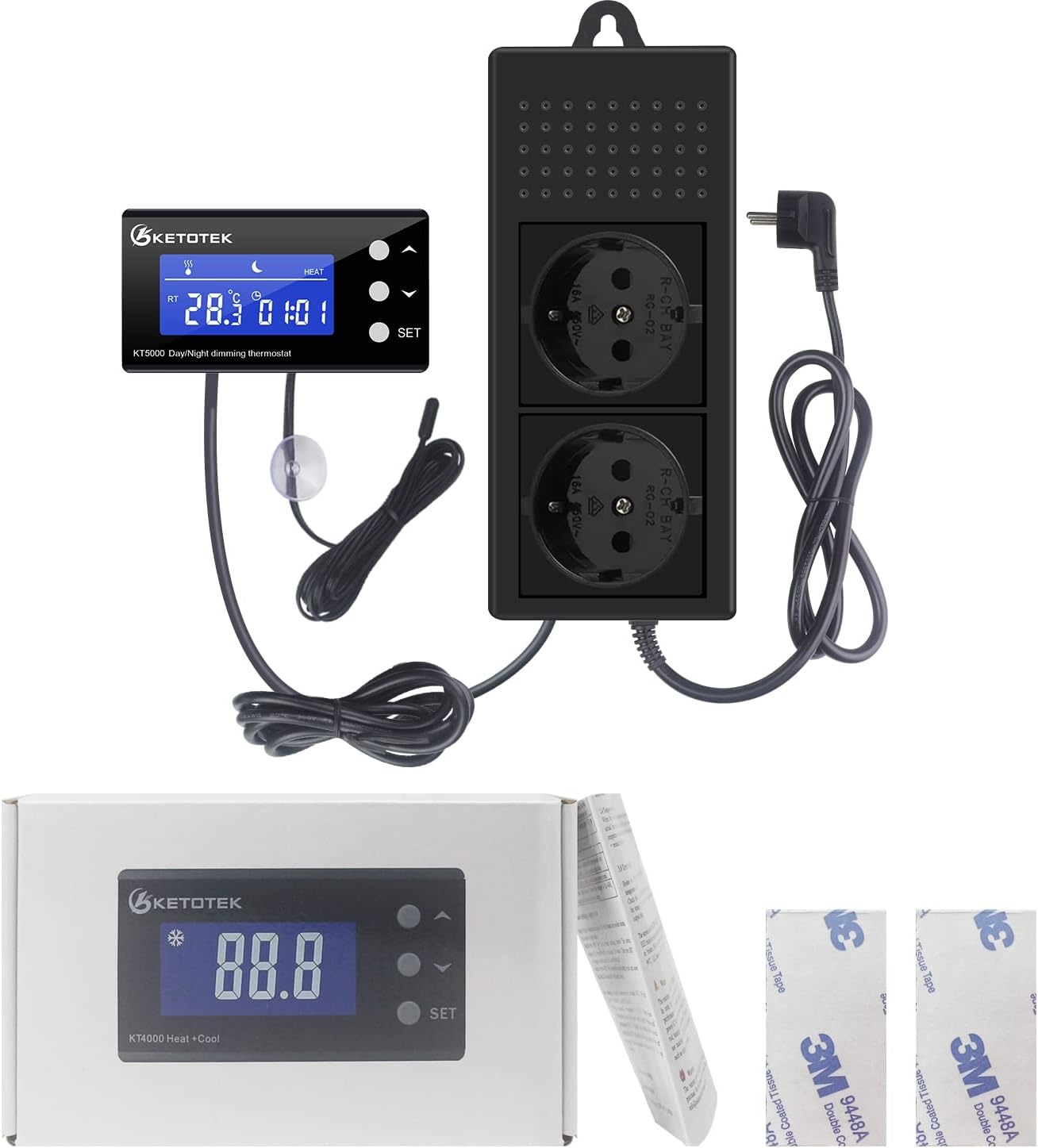 KETOTEK Reptielen Thermostaat met Dimfunctie & Timer - 33% Korting
