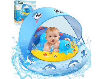 ZOOI Baby Zwemband Blauw met Zonnekap & Zitje - 32% Korting!