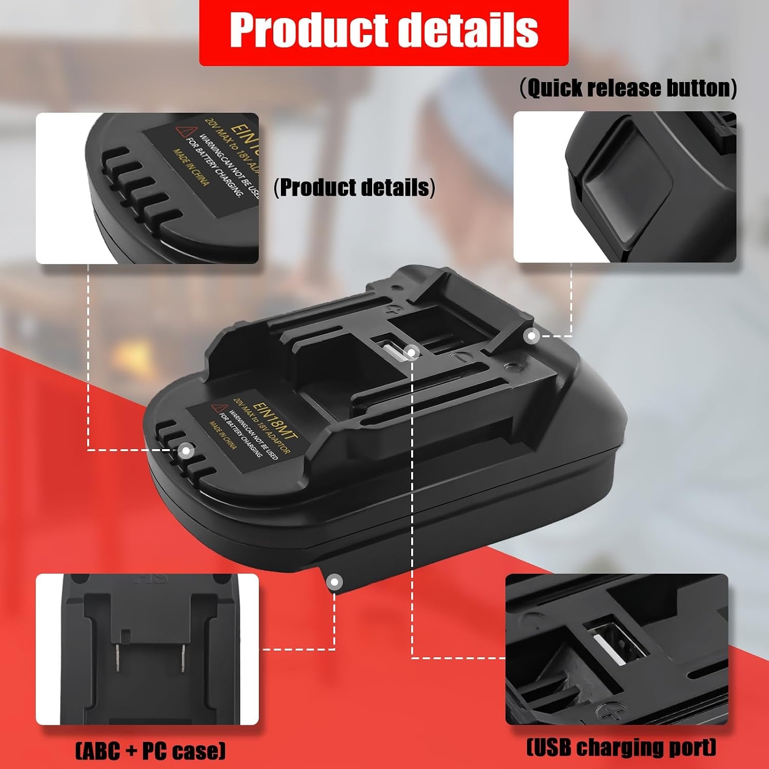 Adapter Einhell 18V naar Makita 18V Accu - 31% Korting