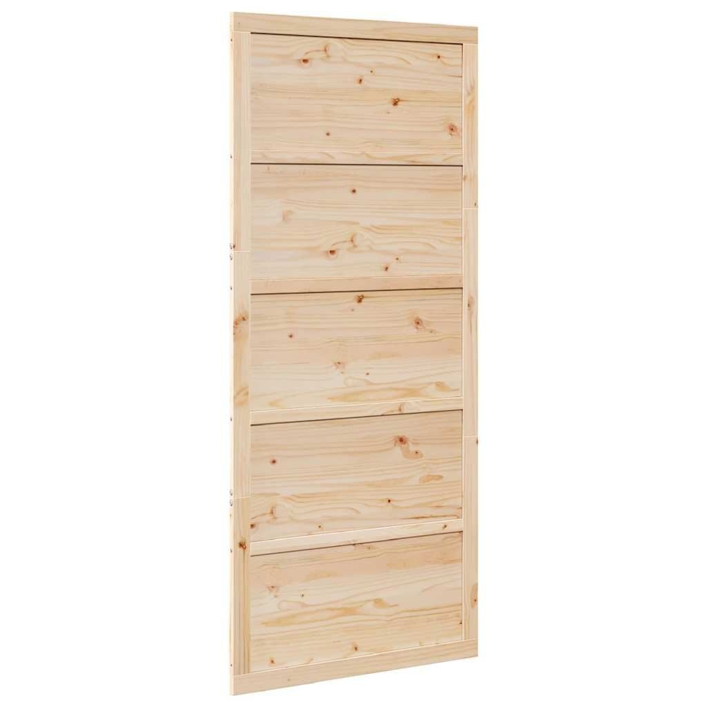 vidaXL Massief Grenenhouten Schuifdeur Wit 90x208 cm - 54% Korting