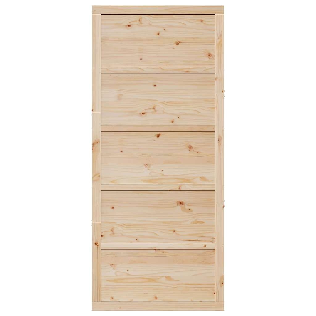 vidaXL Massief Grenenhouten Schuifdeur Wit 90x208 cm - 54% Korting