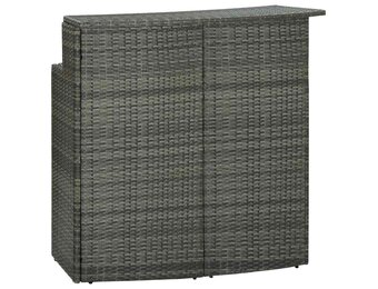 vidaXL Tuinbartafel 120x55x110 cm poly rattan grijs