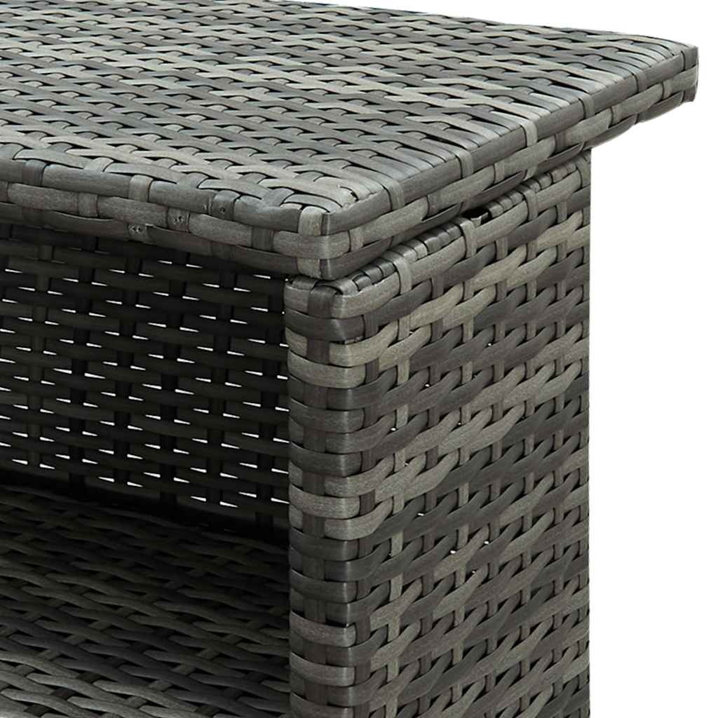 vidaXL Tuinbartafel 120x55x110 cm poly rattan grijs