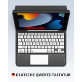 CACOE Case Toetsenbord Compatibel met iPad 9e Generatie, iPad 10.2 met Touchpad, 7-Kleuren Achtergrondverlichting Afneembaar Draadloos Toetsenbord, Zwart