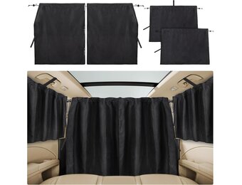 ZATOOTO Scheidingsgordijnen auto set van 3, inkijkbescherming, achterruitgordijn, autogordijnen, campergordijn voor reizen, kamperen, dutje, slapen, groot 180 x 110 cm - Maat 180 x 110 cm