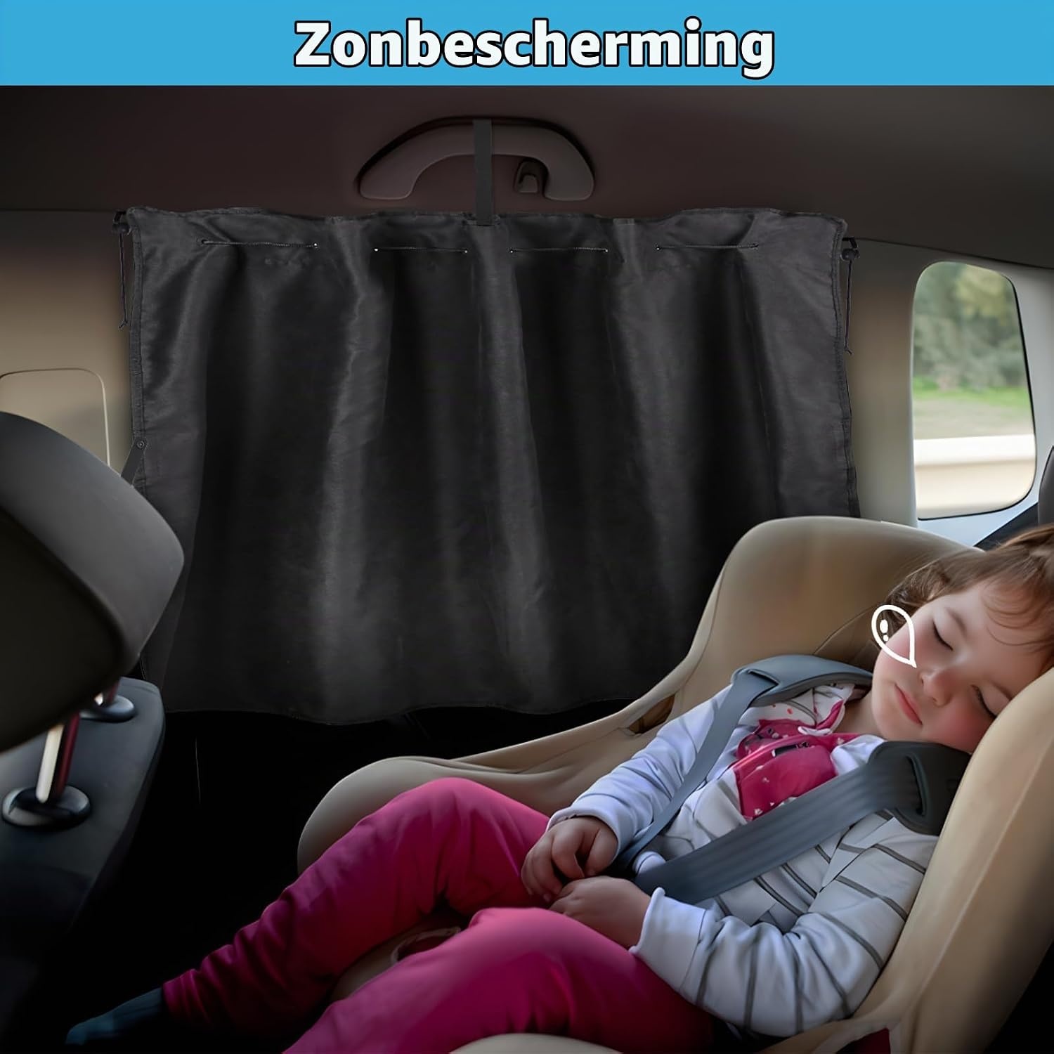 ZATOOTO Scheidingsgordijnen auto set van 3, inkijkbescherming, achterruitgordijn, autogordijnen, campergordijn voor reizen, kamperen, dutje, slapen, groot 180 x 110 cm - Maat 180 x 110 cm
