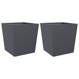 vidaXL Plantenbakken 2 st 50x50x50 cm staal antracietkleurig
