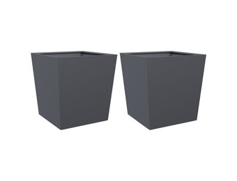 vidaXL Plantenbakken 2 st 50x50x50 cm staal antracietkleurig