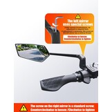 RBRL Fietsspiegel, 3D verstelbaar voor panoramisch zicht, 360° draaibaar en inklapbaar, achteruitkijkspiegel van onbreekbaar echt glas, duurzame compacte stuurspiegel