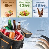Odoland Koelrugzak met 3 koelaccu's, 30 cans, thermische koeltas, waterdichte rugzak om te koelen met flesopener voor camping, picknick, barbecue, strand, reizen, uitstapjes, winkelen