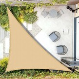 AXT SHADE Schaduwzeil 5x5x7m Driehoek Waterdicht 95% UV-Bestending voor Buiten Luifel Balkon Tuin-Zand