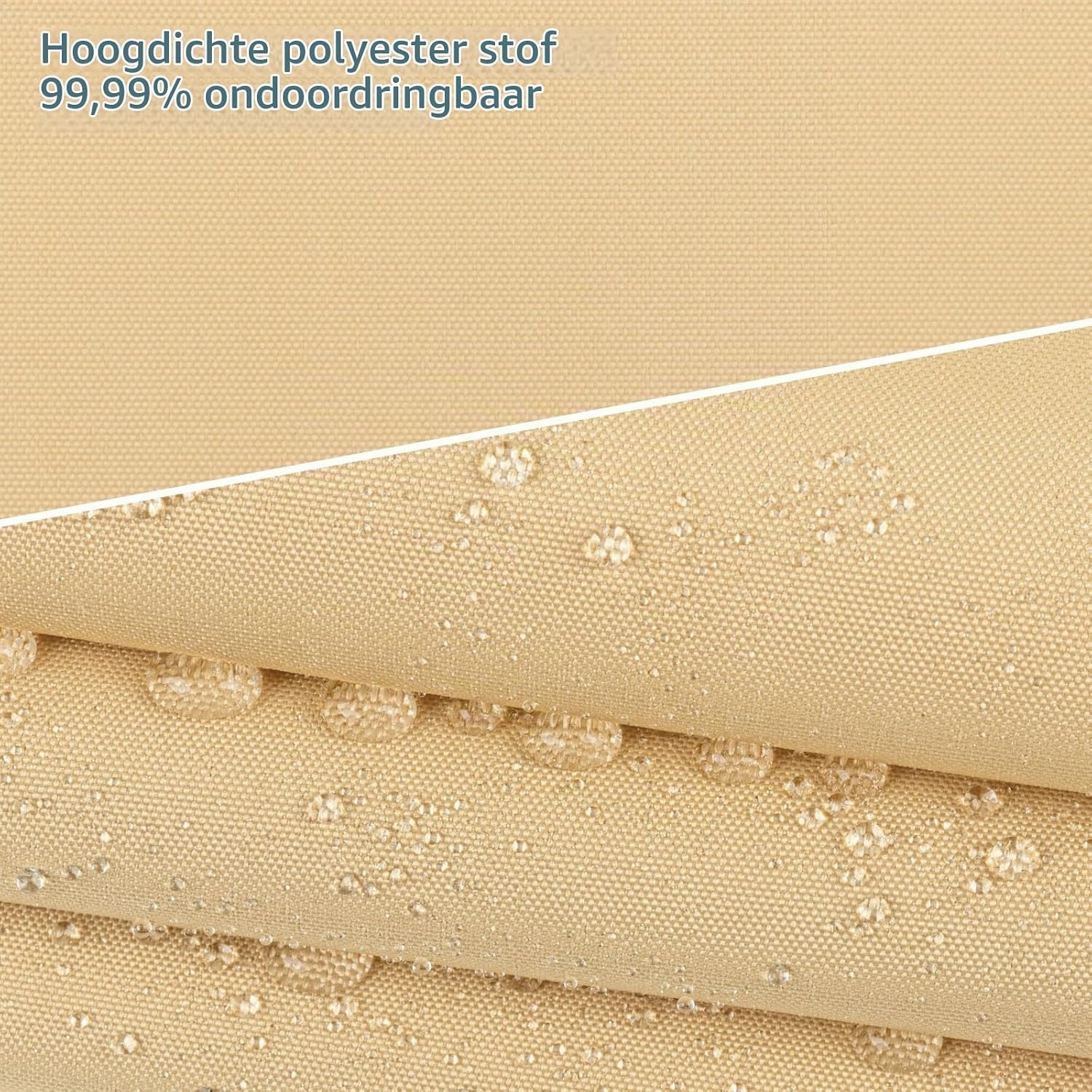 AXT SHADE Schaduwzeil 5x5x7m Driehoek Waterdicht 95% UV-Bestending voor Buiten Luifel Balkon Tuin-Zand
