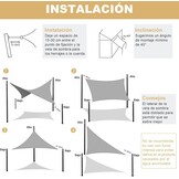 AXT SHADE Schaduwzeil 5x5x7m Driehoek Waterdicht 95% UV-Bestending voor Buiten Luifel Balkon Tuin-Zand