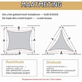 AXT SHADE Schaduwzeil 5x5x7m Driehoek Waterdicht 95% UV-Bestending voor Buiten Luifel Balkon Tuin-Zand