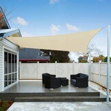 AXT SHADE Schaduwzeil 5x5x7m Driehoek Waterdicht 95% UV-Bestending voor Buiten Luifel Balkon Tuin-Zand