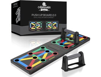 ALPHASKIN® Premium push-up board set I push-up handvatten home workout I 9 in 1 push up board I home gym I fitnessapparatuur voor thuis