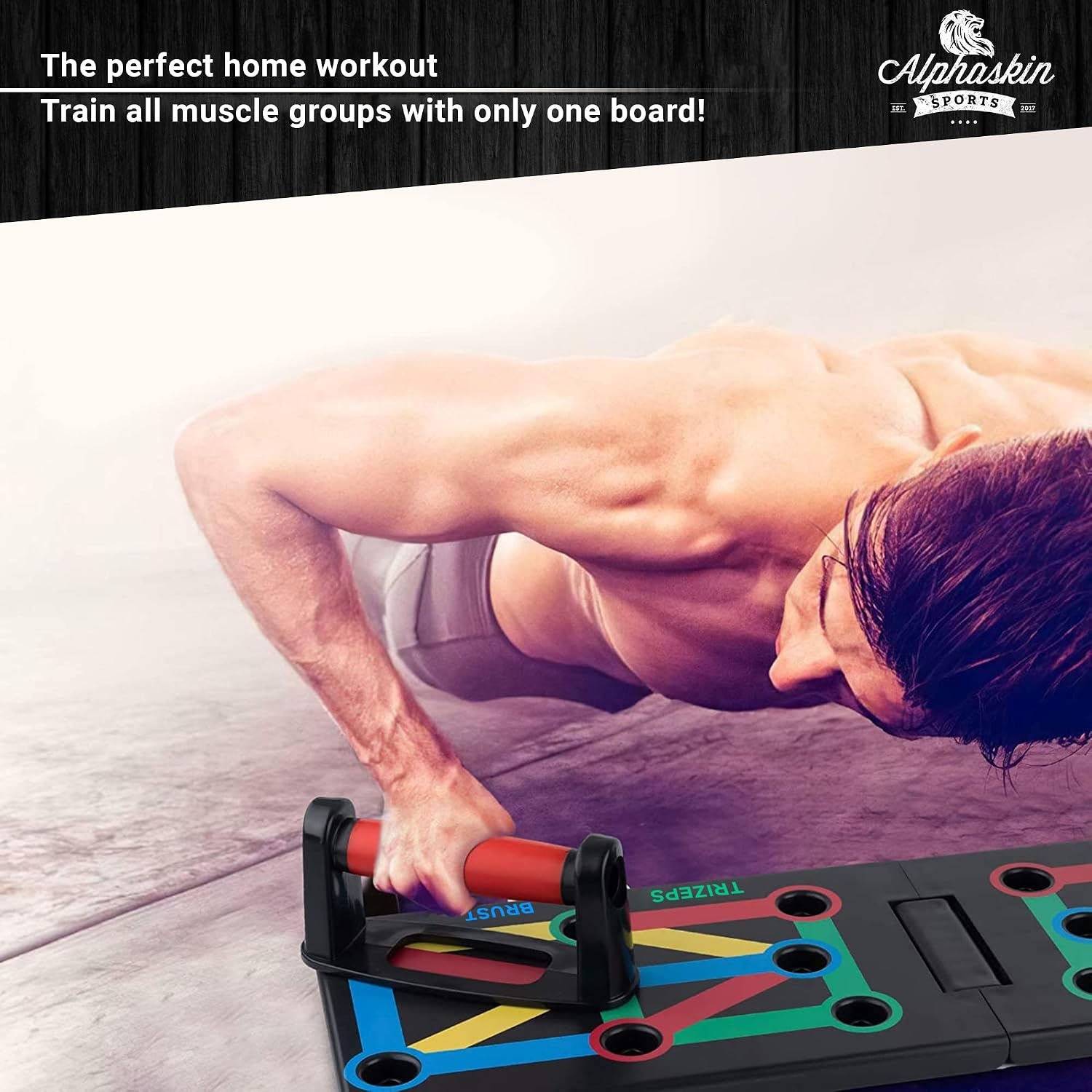 ALPHASKIN® Premium push-up board set I push-up handvatten home workout I 9 in 1 push up board I home gym I fitnessapparatuur voor thuis