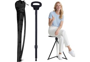 Opvouwbare Wandelstok met Stoel - Aluminium - 34% Korting