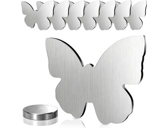 Aongray Tafelkleedgewichten Vlinder - RVS Magnetisch - Set van 8 - Ivoor - 53 gram