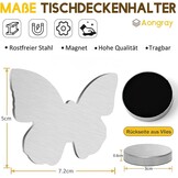 Aongray Tafelkleedgewichten Vlinder - RVS Magnetisch - Set van 8 - Ivoor - 53 gram