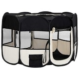 vidaXL Hondenren inklapbaar met draagtas 125x125x61 cm zwart