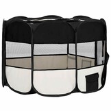 vidaXL Hondenren inklapbaar met draagtas 125x125x61 cm zwart