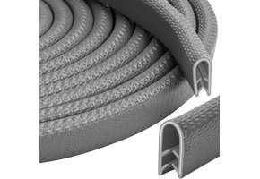 Rubberen Randbeschermer 5M Grijs met Metalen Clips voor Scherpe Randen | 48% Korting
