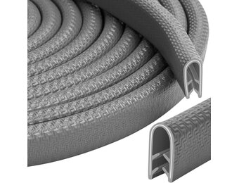 Randbeschermer voor plaatmetaal, rubberen klembereik 1-2 mm, metalen randbeschermingsprofiel voor scherpe randen. Geschikt voor auto's, plaatbewerking, botenbouw, knutselprojecten, 5M(5, Grijs, 2mm)