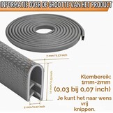 Randbeschermer voor plaatmetaal, rubberen klembereik 1-2 mm, metalen randbeschermingsprofiel voor scherpe randen. Geschikt voor auto's, plaatbewerking, botenbouw, knutselprojecten, 5M(5, Grijs, 2mm)