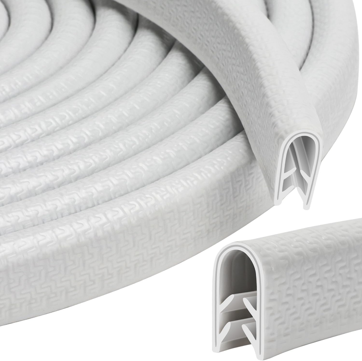 Randbeschermer voor plaatmetaal, rubberen klembereik 1-2 mm, metalen randbeschermingsprofiel voor scherpe randen. Geschikt voor auto's, plaatbewerking, botenbouw, knutselprojecten, 5M(5, Grijs, 2mm)