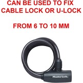 Master Lock 8350EURDPRO Universele draagbeugel voor fietsslot, Zwart, van 6 tot 10 mm