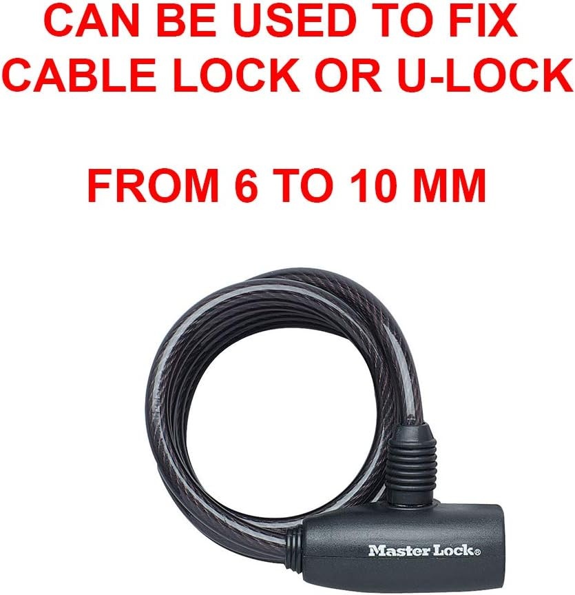 Master Lock 8350EURDPRO Universele draagbeugel voor fietsslot, Zwart, van 6 tot 10 mm