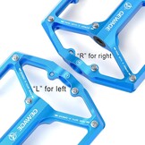 GEWAGE Bicycle Pedals for Road Bike/Mountain Bike, 3 Bearings, CNC Machined, 9/16 inch, Flat Pedals, with Detachable Non-Slip Pins