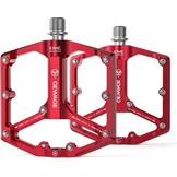 GEWAGE Bicycle Pedals for Road Bike/Mountain Bike, 3 Bearings, CNC Machined, 9/16 inch, Flat Pedals, with Detachable Non-Slip Pins