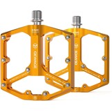 GEWAGE Bicycle Pedals for Road Bike/Mountain Bike, 3 Bearings, CNC Machined, 9/16 inch, Flat Pedals, with Detachable Non-Slip Pins