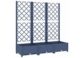 Plantenbak met Latwerk Donkergrijs - 120x40x121,5 cm