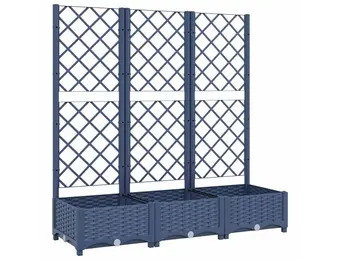 Plantenbak met Latwerk Donkergrijs - 120x40x121,5 cm