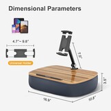 Tabletkussenhouder met verstelbare arm, compatibel met iPad, Kindle, mobiele telefoon (4,7-13 inch), schootbureau om handsfree te lezen in bed, bank (grijs)