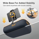 Tabletkussenhouder met verstelbare arm, compatibel met iPad, Kindle, mobiele telefoon (4,7-13 inch), schootbureau om handsfree te lezen in bed, bank (grijs)
