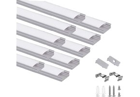 10x LED U-profiel Aluminium 1.5m - Incl. Melkglas & Montage, 34% Korting!