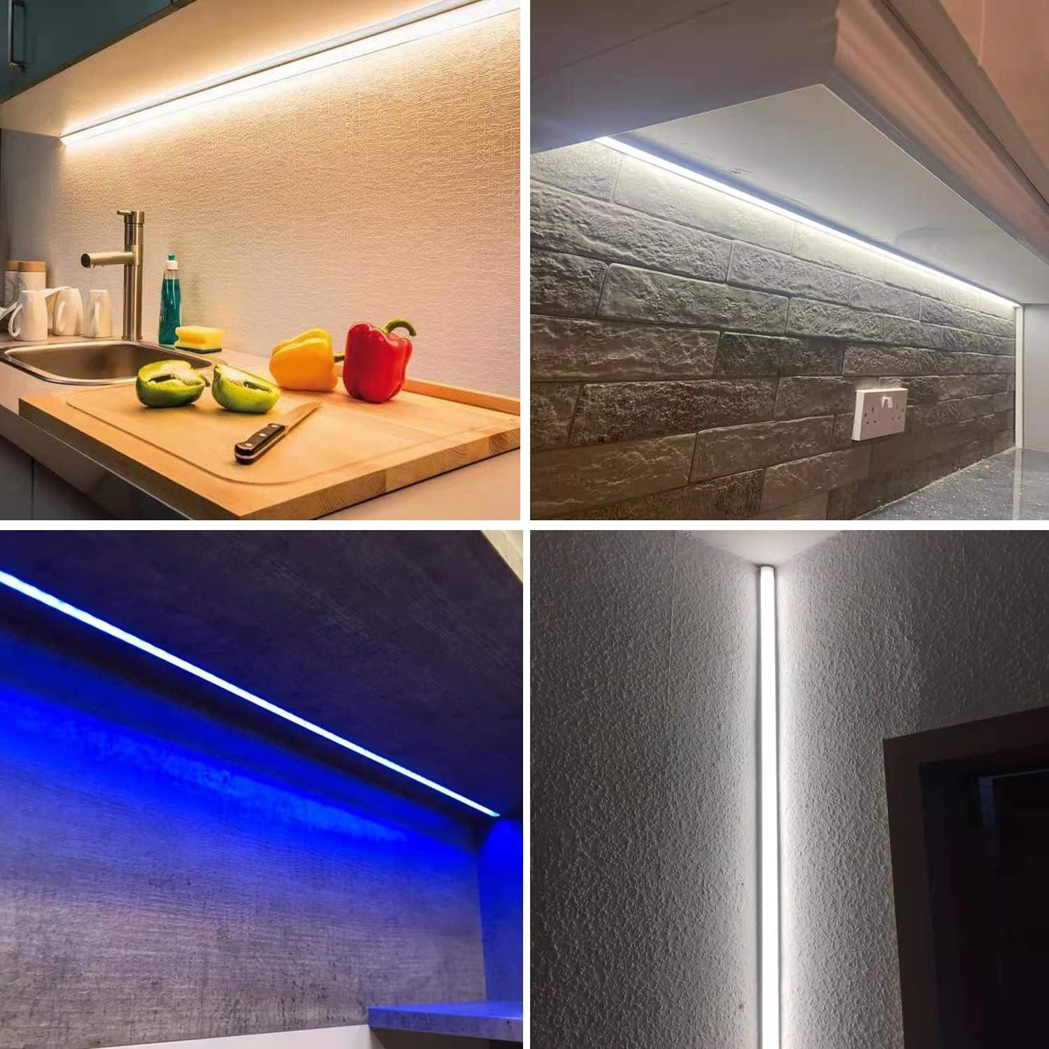 Besseto 10 x led-U-profiel, 1,5 m, aluminium, melkafdekking, eindkappen, houder - Maat 10 x 1.5m U Shape